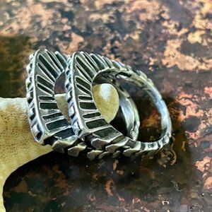 DIAN MALOUF STERLING SILVER STACKING RINGS SET DLM